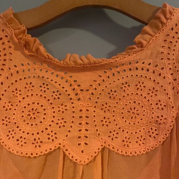 Sundance Women’s Orange Flowy Silk Blouse Size Medium NWOT - Picture 4 of 11